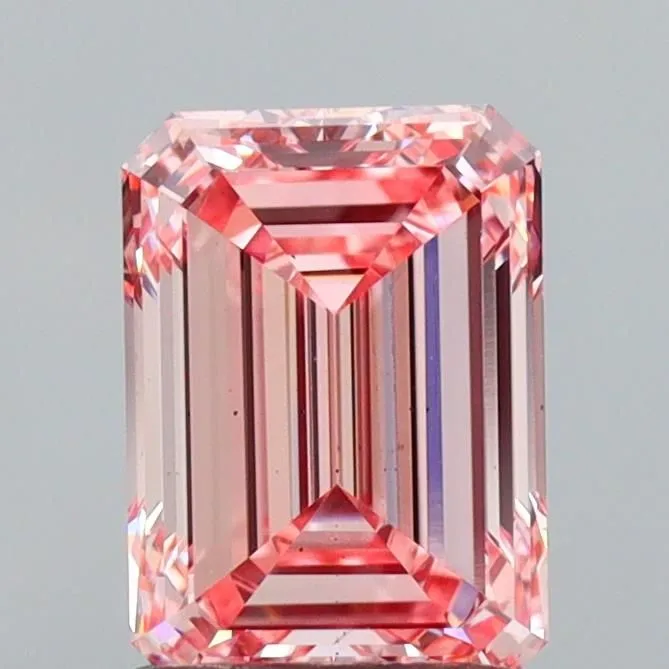 1.51ct EMERALD Fancy Vivid Pink VS2 Coloured Lab diamond