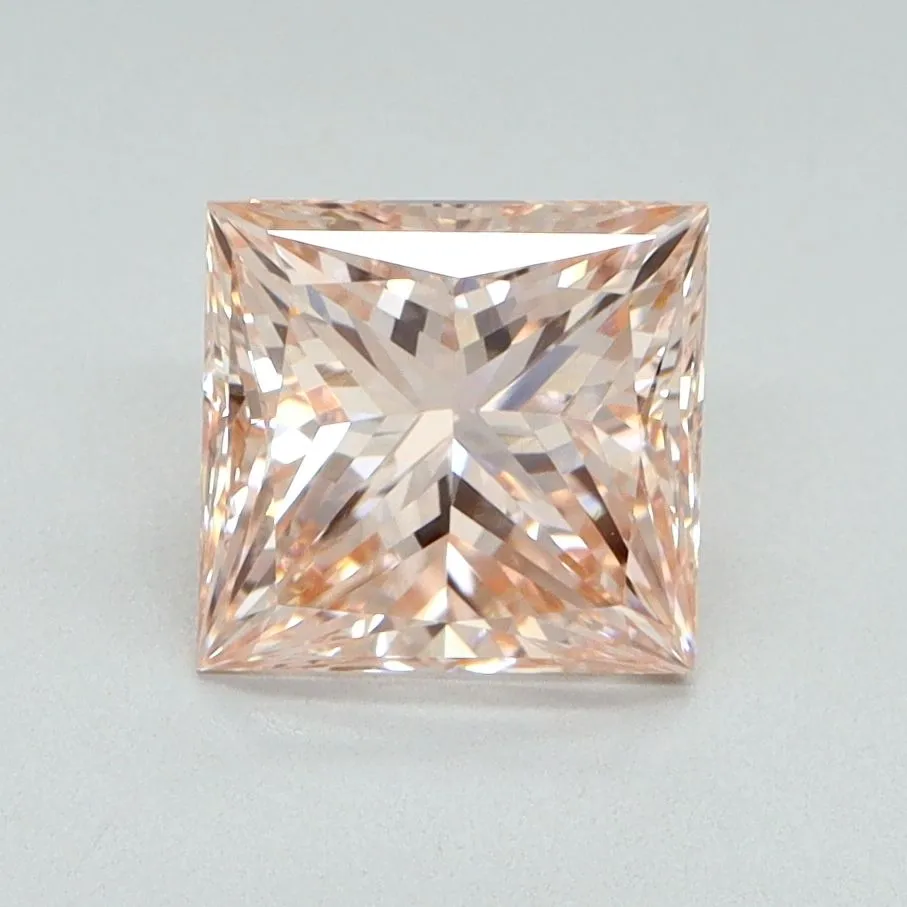1.60ct PRINCESS Fancy Intense Pink VS1 Coloured Lab diamond