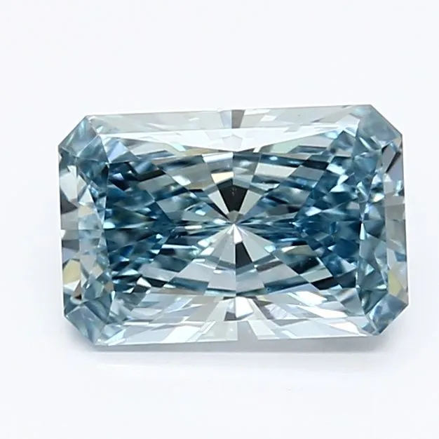 1.23ct RADIANT Fancy Vivid Blue VS1 Coloured Lab diamond