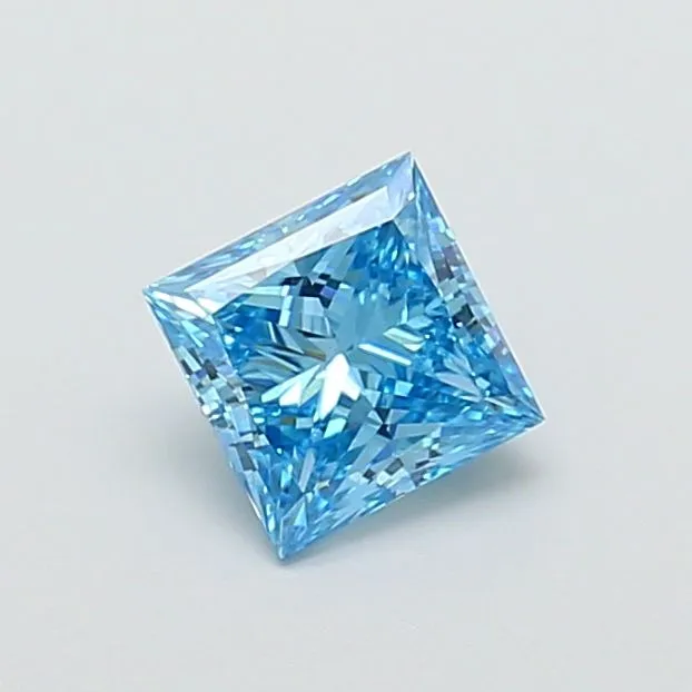 1.02ct PRINCESS Fancy Vivid Blue VS1 Coloured Lab diamond