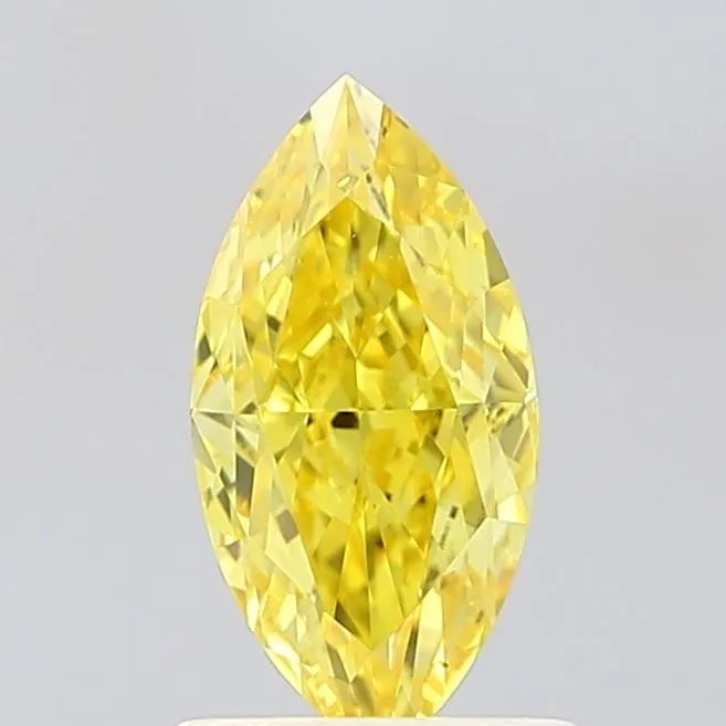1.04ct MARQUISE Fancy Vivid Yellow VVS2 Coloured Lab diamond