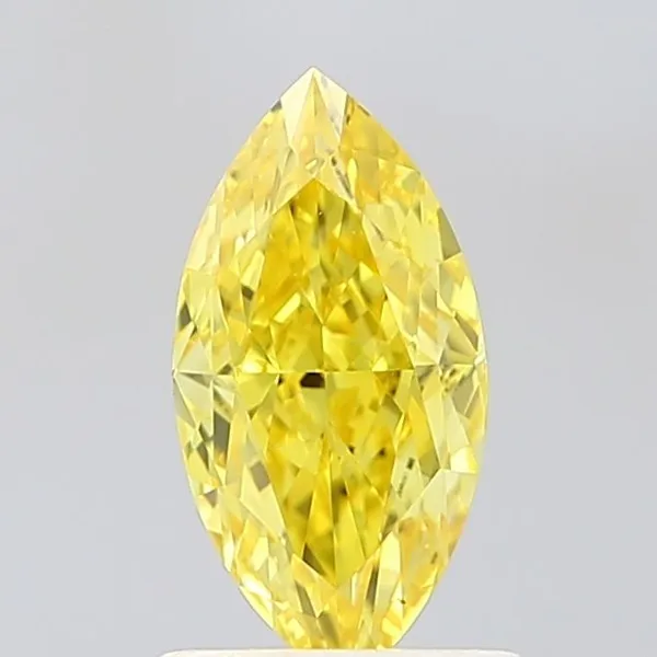 1.04ct MARQUISE Fancy Vivid Yellow VVS2 Coloured Lab diamond
