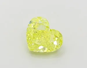 1.26ct HEART Fancy Vivid Yellow VVS2 Coloured Lab diamond
