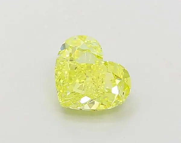 1.26ct HEART Fancy Vivid Yellow VVS2 Coloured Lab diamond