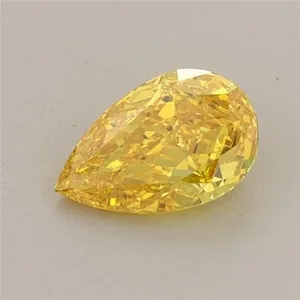 0.54ct PEAR Fancy Vivid Yellow VVS2 Coloured Lab diamond