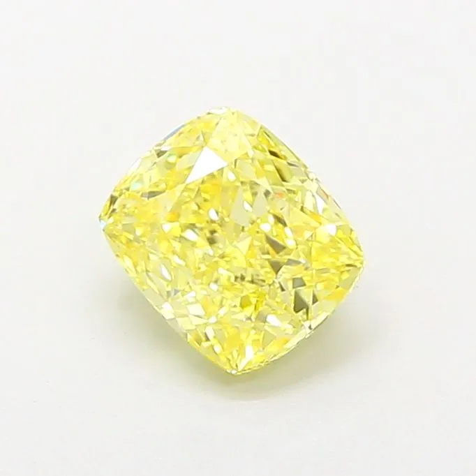 1.26ct CUSHION Fancy Intense Yellow VS1 Coloured Lab diamond