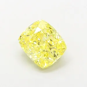 1.26ct CUSHION Fancy Intense Yellow VS1 Coloured Lab diamond