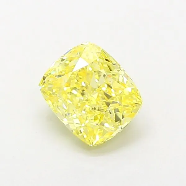 1.26ct CUSHION Fancy Intense Yellow VS1 Coloured Lab diamond