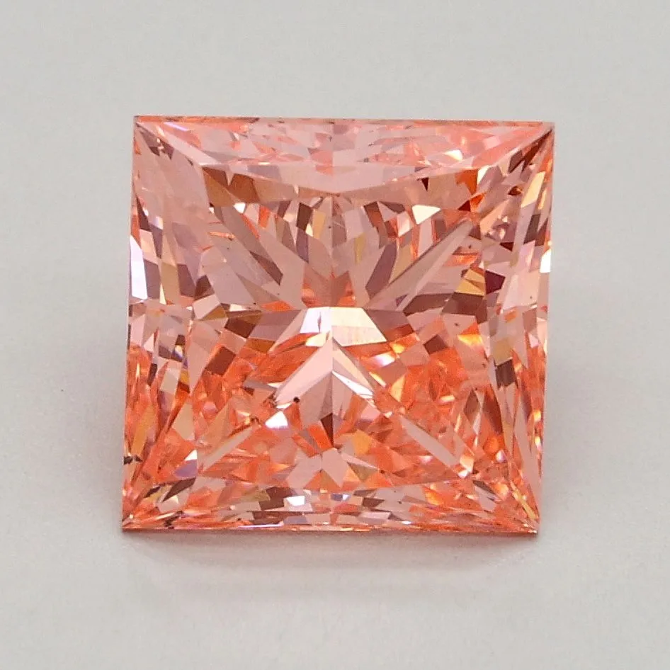 2.30ct PRINCESS Fancy Intense Pink SI1 Coloured Lab diamond