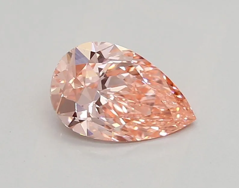 0.75ct PEAR Fancy Vivid Pink VVS2 Coloured Lab diamond