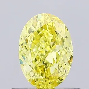 0.57ct OVAL Fancy Vivid Yellow VVS2 Coloured Lab diamond