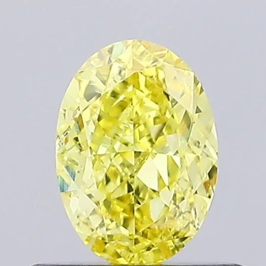 0.57ct OVAL Fancy Vivid Yellow VVS2 Coloured Lab diamond
