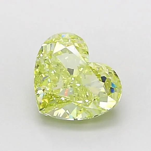 1.00ct HEART Fancy Yellow VVS2 Coloured Lab diamond