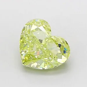 1ct HEART Fancy Yellow VVS2 Coloured Lab diamond