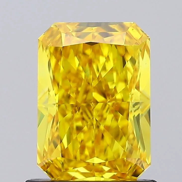 1.19ct RADIANT Fancy Vivid Yellow VS1 Coloured Lab diamond