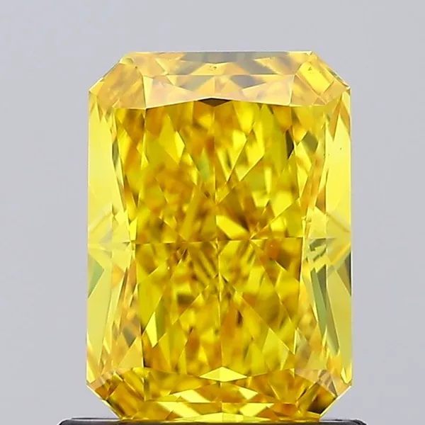 1.19ct RADIANT Fancy Vivid Yellow VS1 Coloured Lab diamond
