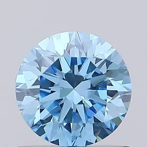 0.64ct ROUND Fancy Vivid Blue VVS2 Coloured Lab diamond