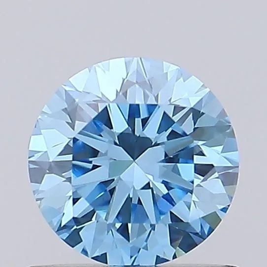 0.64ct ROUND Fancy Vivid Blue VVS2 Coloured Lab diamond