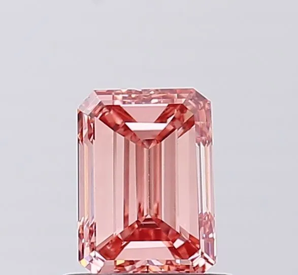1.00ct EMERALD Fancy Vivid Pink VS2 Coloured Lab diamond