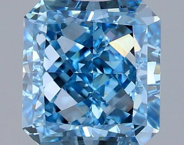 1.49ct RADIANT Fancy Vivid Blue VVS2 Coloured Lab diamond