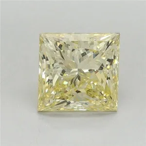 1.59ct PRINCESS Fancy Yellow VS1 Coloured Lab diamond