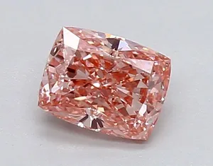 0.65ct CUSHION Fancy Vivid Pink VS1 Coloured Lab diamond