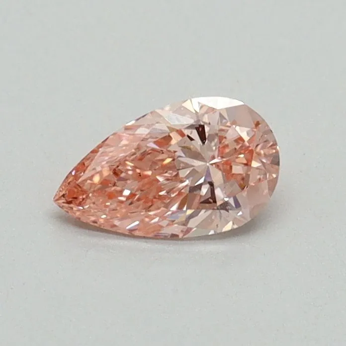 0.32ct PEAR Fancy Vivid Pink SI1 Coloured Lab diamond
