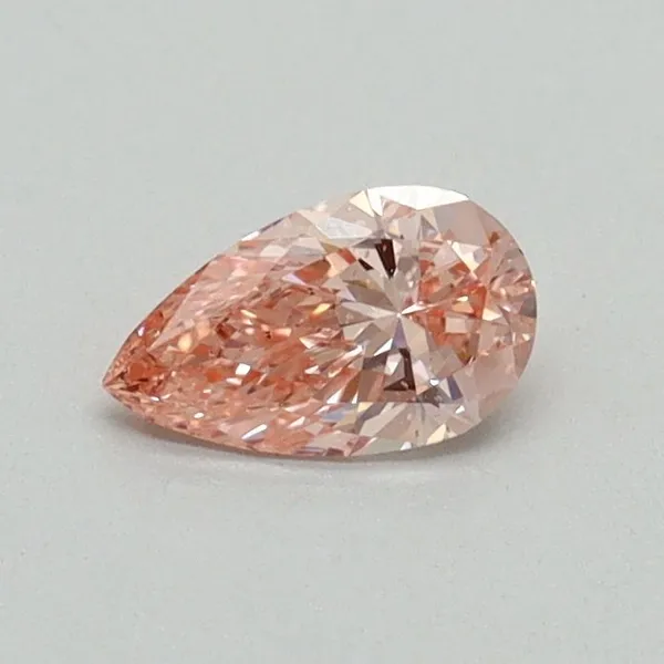 0.32ct PEAR Fancy Vivid Pink SI1 Coloured Lab diamond