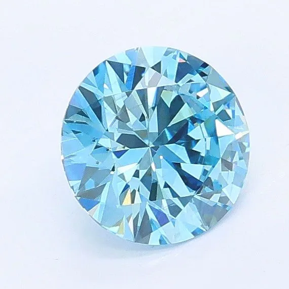 0.96ct ROUND Fancy Vivid Blue VS2 Coloured Lab diamond