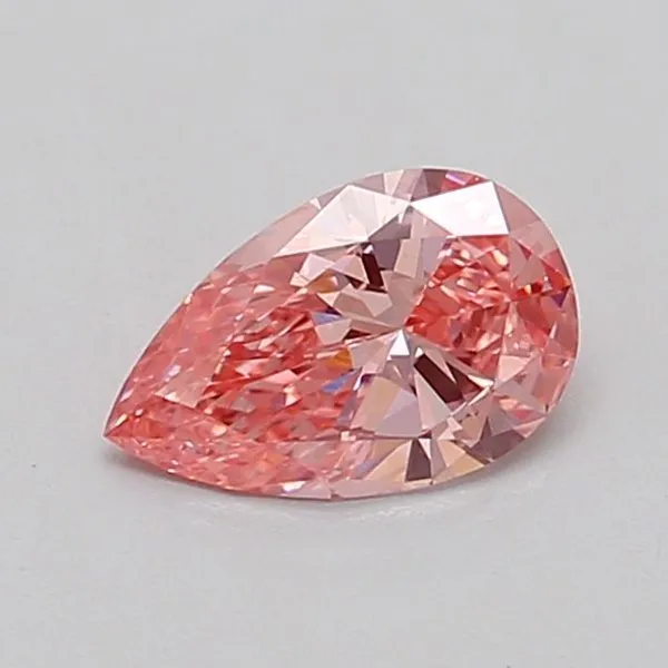 0.54ct PEAR Fancy Vivid Pink VVS2 Coloured Lab diamond