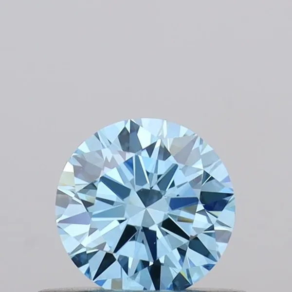 0.39ct ROUND Fancy Vivid Blue VVS1 Coloured Lab diamond