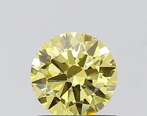 0.68ct ROUND Fancy Intense Yellow VVS2 Coloured Lab diamond