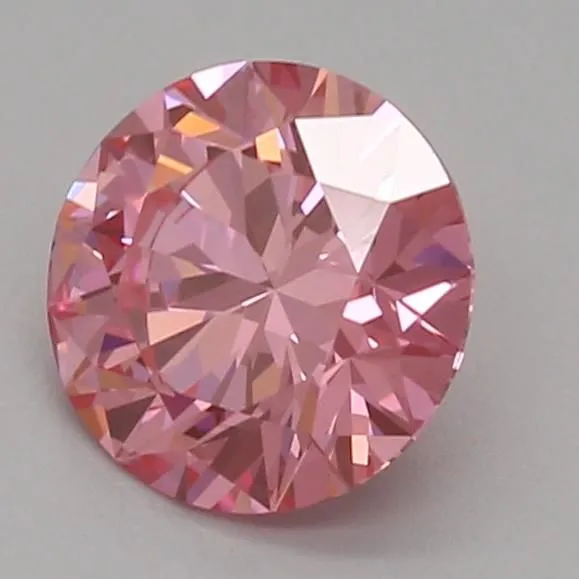 0.52ct ROUND Fancy Vivid Pink VVS2 Coloured Lab diamond