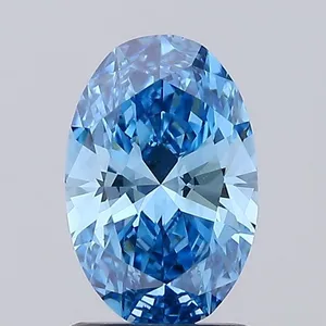 1.09ct OVAL Fancy Vivid Blue VS1 Coloured Lab diamond