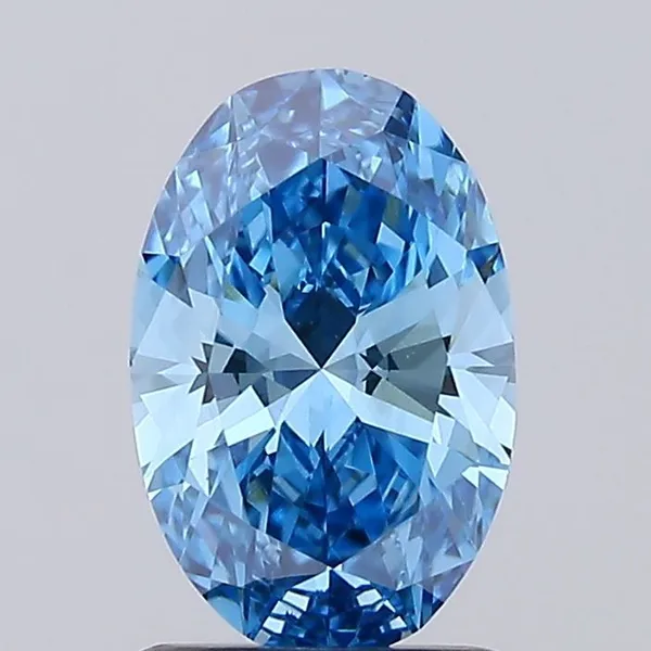 1.09ct OVAL Fancy Vivid Blue VS1 Coloured Lab diamond