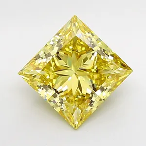 4.01ct PRINCESS Fancy Intense Yellow VVS2 Coloured Lab diamond