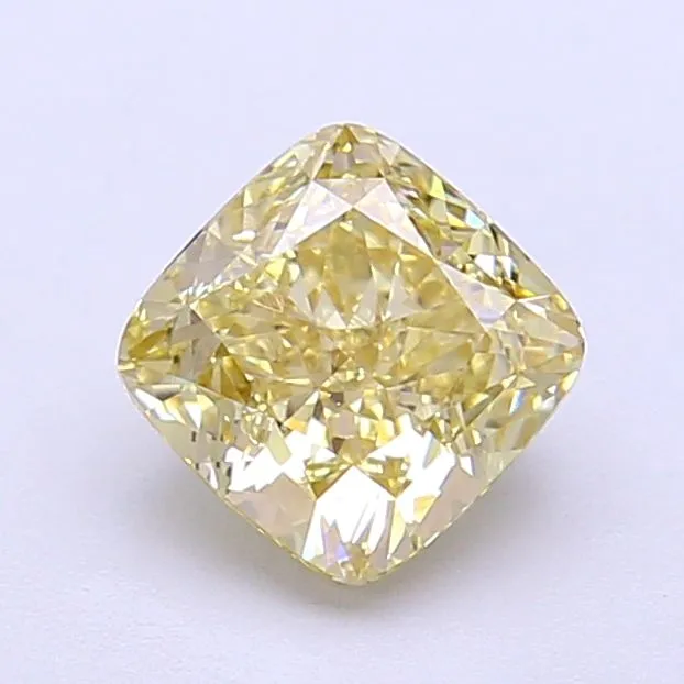 1.30ct CUSHION Fancy Light Yellow VS1 Coloured Lab diamond