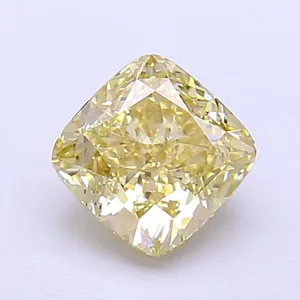 1.3ct CUSHION Fancy Light Yellow VS1 Coloured Lab diamond
