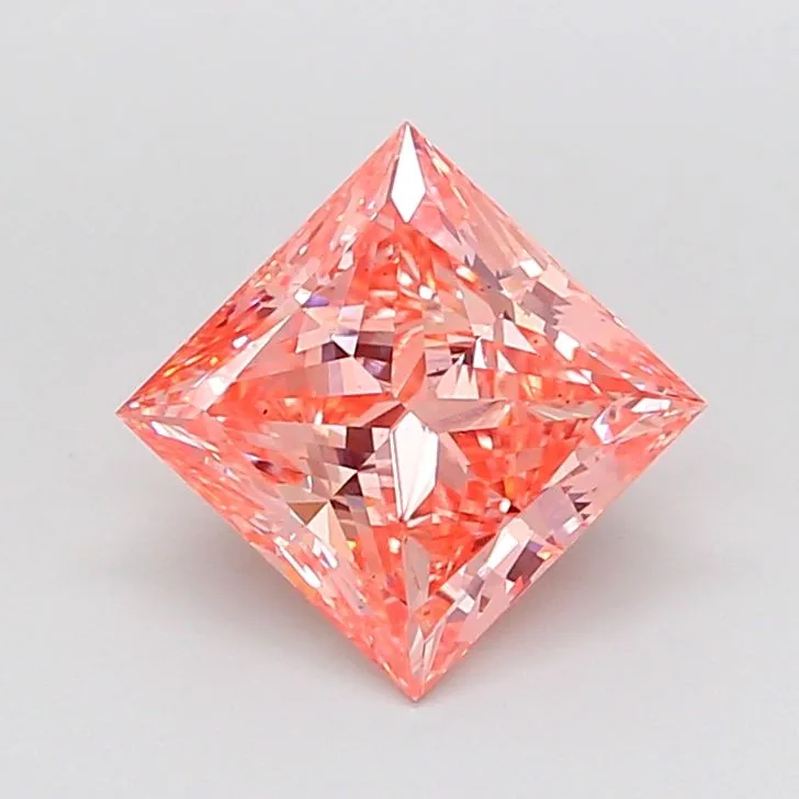 2.78ct PRINCESS Fancy Vivid Pink VS1 Coloured Lab diamond