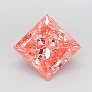 2.78ct PRINCESS Fancy Vivid Pink VS1 Coloured Lab diamond