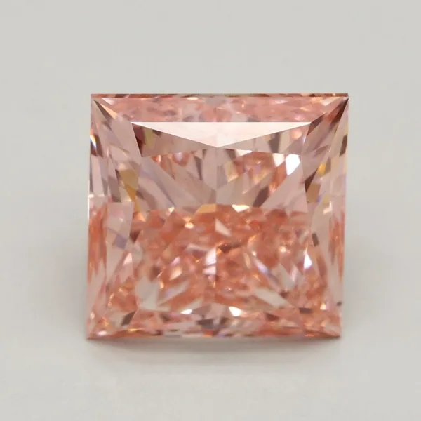 3.04ct PRINCESS Fancy Intense Pink VS2 Coloured Lab diamond