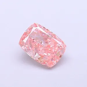 0.91ct CUSHION Fancy Intense Pink VS1 Coloured Lab diamond