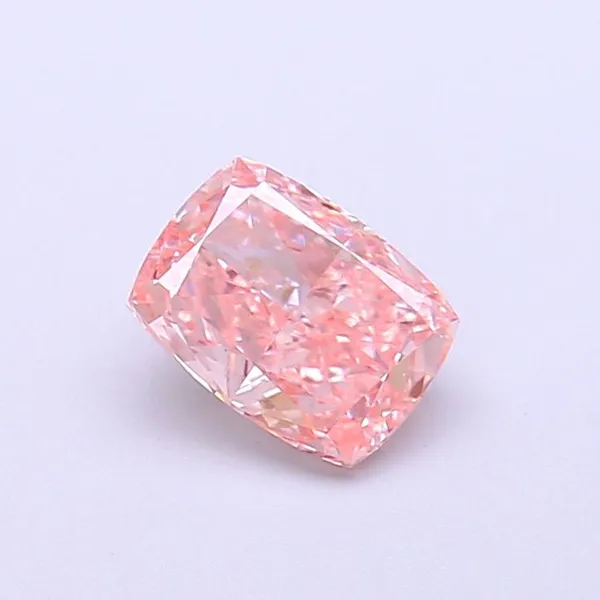 0.91ct CUSHION Fancy Intense Pink VS1 Coloured Lab diamond