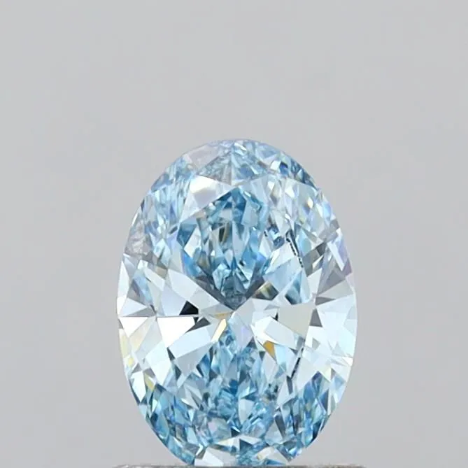1.00ct OVAL Fancy Vivid Blue VVS2 Coloured Lab diamond