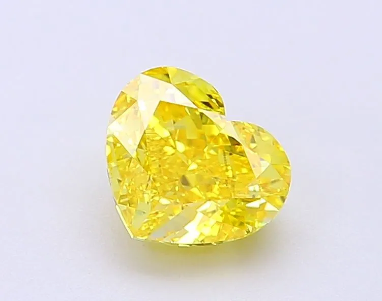 1.18ct HEART Fancy Vivid Yellow VS1 Coloured Lab diamond