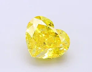 1.18ct HEART Fancy Vivid Yellow VS1 Coloured Lab diamond