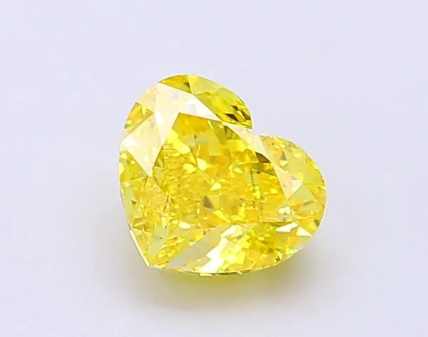 1.18ct HEART Fancy Vivid Yellow VS1 Coloured Lab diamond