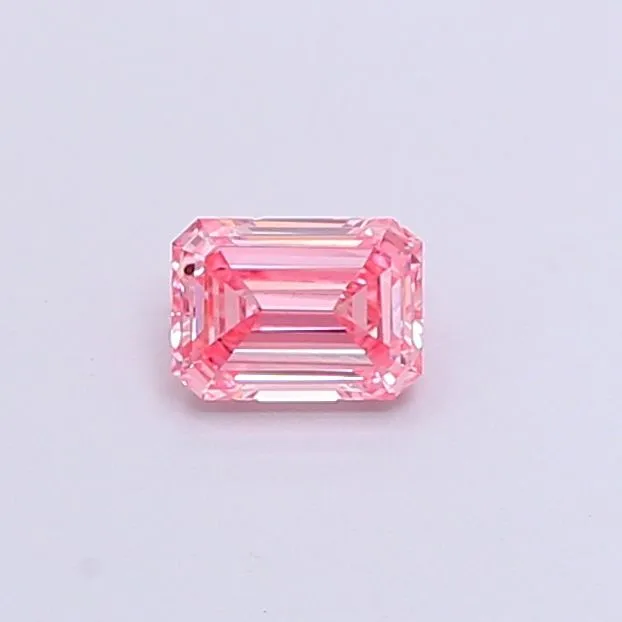 0.31ct EMERALD Fancy Vivid Pink VVS2 Coloured Lab diamond