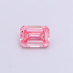 0.31ct EMERALD Fancy Vivid Pink VVS2 Coloured Lab diamond