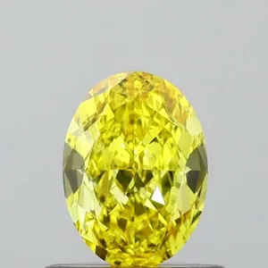 0.64ct OVAL Fancy Vivid Yellow VS2 Coloured Lab diamond